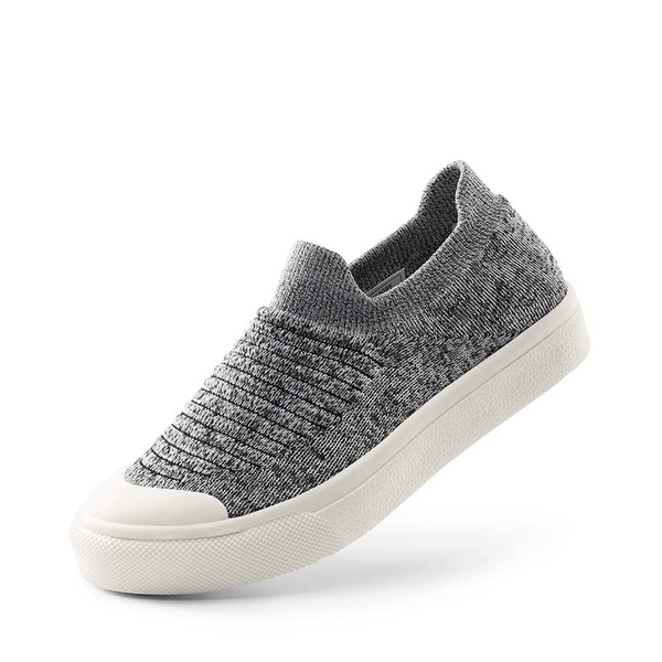 Kids Slip On Machine Washable Sneakers - GREY -  0
